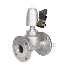 ISO9001 flange air control pneumatic stainless steel angle seat valve